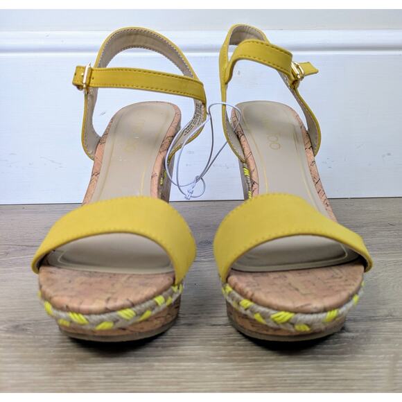 NEW Μe Τoo Montana Cork Jute
Platform Slingback Wedge Sandals 7 Yellow Mustard - Picture 6 of 9